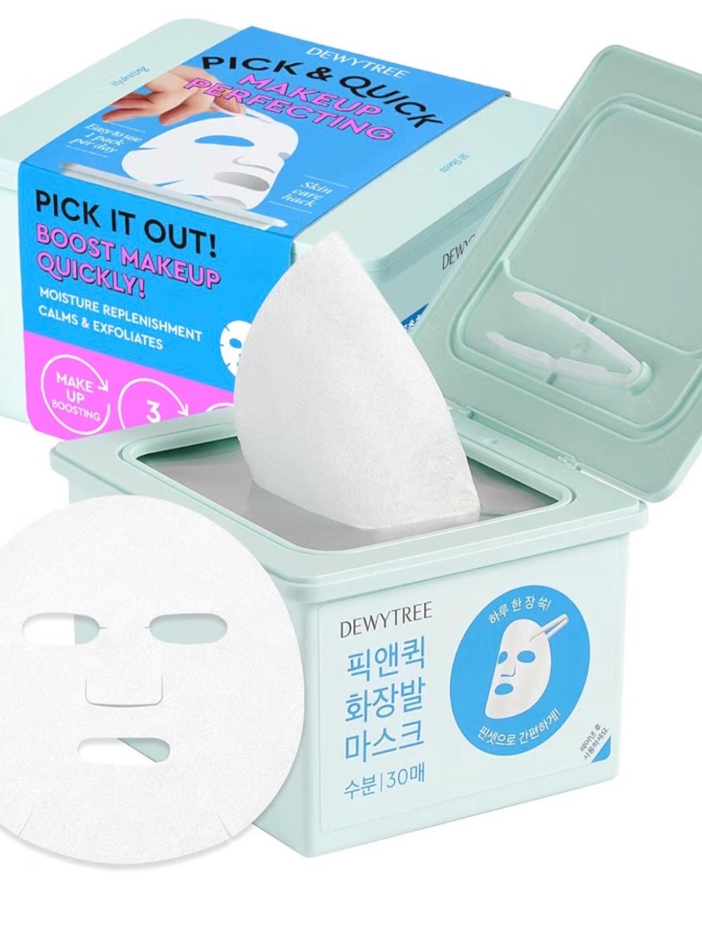 DEWYTREE Pick & Quick Perfecting Makeup Boosting Face Masks box of 30 masks